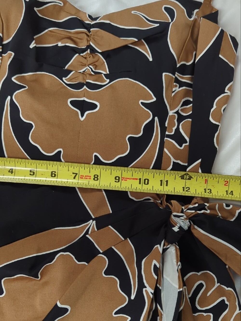 White House Black Market Black & Brown Floral Wrap-Style Midi Dress - Picture 9 of 11